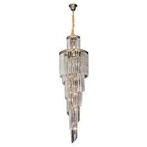 Vencha Chanel  Spiral 15 Light Crystal Chandelier - Gold