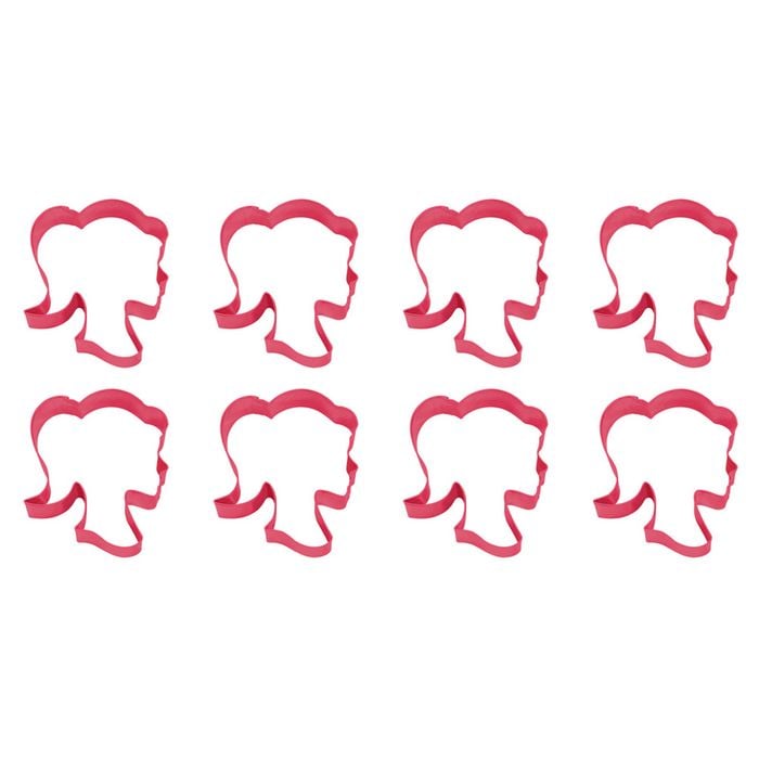 8PK R&M Girl Doll Head Cookie/Biscuit Cutter 9cm - Fuchsia