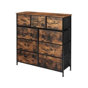 Levede 9 Drawers Storage Cabinet Tallboy Brown