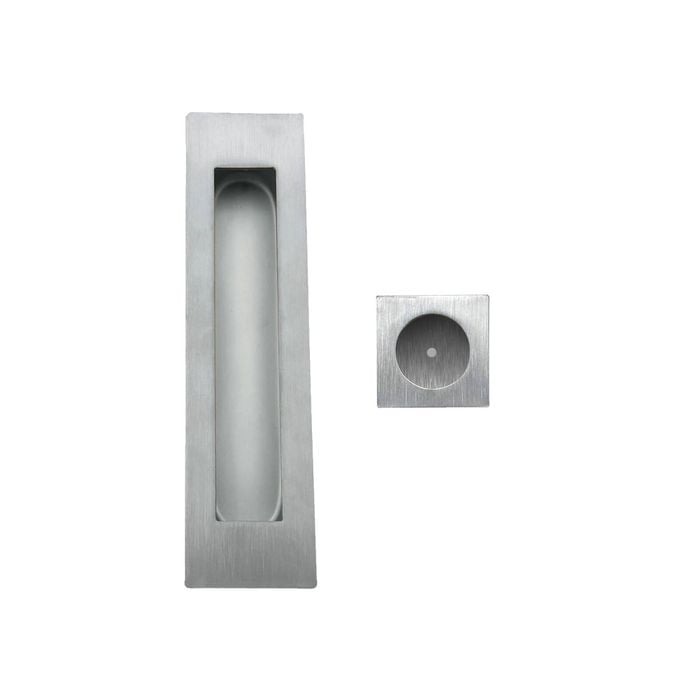 Schlage 180mm Brushed Satin Chrome Flush Pull and 30 x 30mm Finger Pull Set