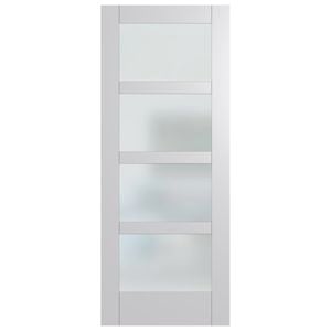 Hume Doors & Timber 920 x 2040 x 35mm Internal Door Primed MDF Hampton Translucent Glass HAM4