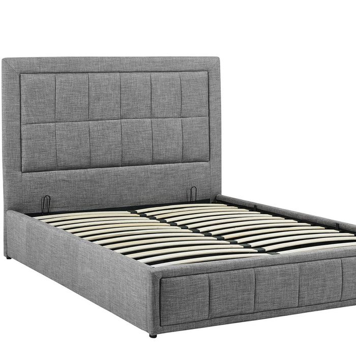 Foret Bed Frame Queen Gas Lift Storage Base Bedroom Furniture Fabric 2 Colors