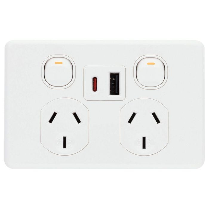 DETA X6 Double Power Point With USB A+C PD30W Rapid Charging