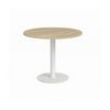 Olg Disc Meeting Table White Frame New Oak Ravine Top 600mm Diameter