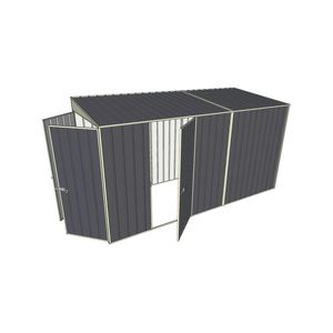 Build-a-Shed 1.5 x 3.7 x 2m Single Hinged Side Door Skillion Shed - Grey