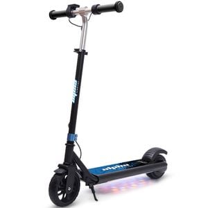 ALPHA Edge Electric Scooter Kids/Teens, 16km/h Max, Adjustable Height, AU Compliant, Dual Brakes, Bluetooth Music, LED, Blue