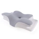 NNEOBA Butterfly Memory Foam Cervical Pillow Orthopedic Neck Support Grey