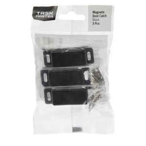 Taskmaster 46mm Black Magnetic Door Catch - 3 Pack