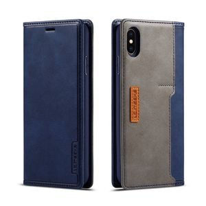 Leather Wallet Magnetic Cover Flip Case - For Apple iPhone 7 Plus / 8 Plus (Blue)