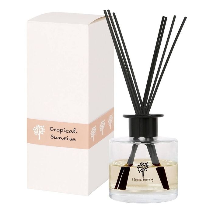 Glass Reed Diffuser - 200ml - Tropical Sunrise - Fruity Summer Fragrance with 8 Reeds Long Lasting Scent