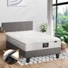 Oikiture Bed Frame with Single Mattress Wooden Platform Grey POLO