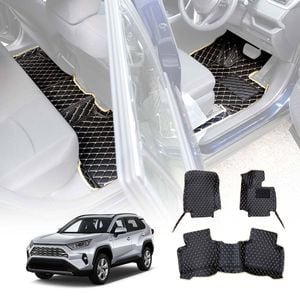 Premium Custom Made PU Leather Floor Mat Liner Complete Set for Toyota RAV4 Rav 4 XA50 2019-2025