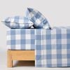 Dreamaker Remy Washed Cotton Yarn Dyed Check Sheet Set Cornflower King Single