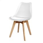 ALFORDSON Dining Chairs Retro PU Leather Wooden White Set of 4