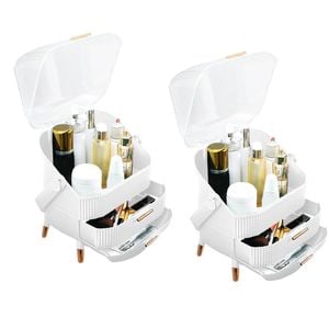 SOGA 2X 29cm White Countertop Makeup Cosmetic Storage Organiser
