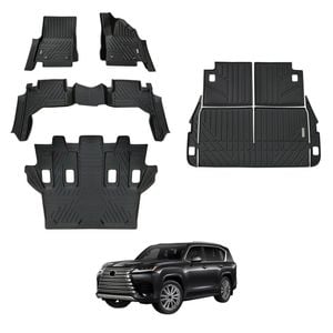 AUSGO Floor Mats & Boot Liner Set for LEXUS LX Series LX500d LX600 2021-Onwards Car Floor Liners Cargo Mat