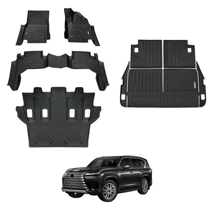 AUSGO Floor Mats & Boot Liner Set for LEXUS LX Series LX500d LX600 2021-Onwards Car Floor Liners Cargo Mat