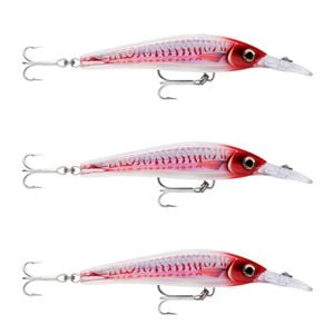 3x Rapala 16cm X Rap Magnum Xtreme Shallow Dive Troll Fish Lure -HD Red Head UV