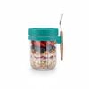 Overnight Oats Jars,  Glass Set of 4, Airtight Lids & Spoons, Large Capacity