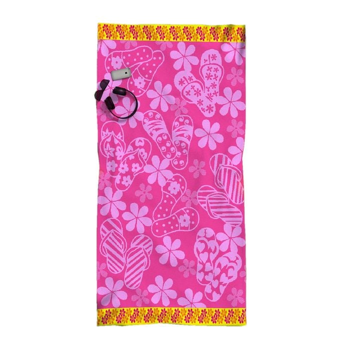 Rans Premium Cotton Jacquard Beach Towel Thongs Pink 86 x 160 cm