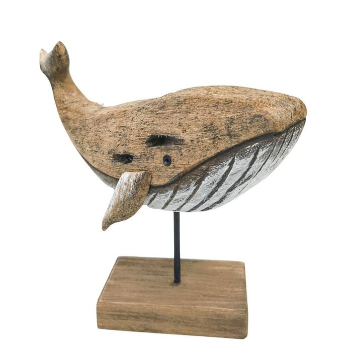 Urban Wooden Drift Whale Table Decorative Ornament 20x25cm Natural