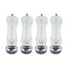 4PK Braz Plastic Salt Or Pepper Grinder W/ Twist 17cm Clear