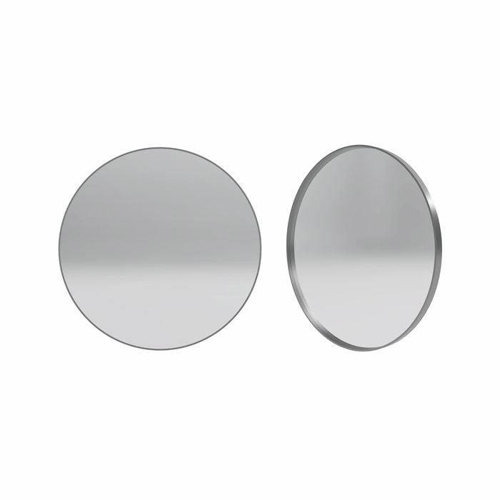Forme 600mm Brushed Stainless Steel Round Framed Mirror