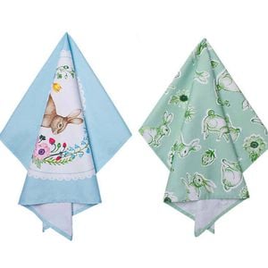 2pc Maxwell & Williams Clover And Cottontail Tea Towel Set Assorted