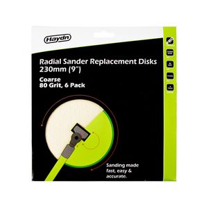 Haydn 80 Grit Radial Sander Replacement Disk Coarse - 6 Pack