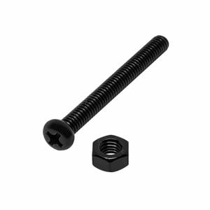 Pinnacle M5 x 80mm Black Ruspert® Round Head Bolts And Nuts - 4 Pack