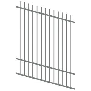 ProtectorAl 350 - 1200 x 1500mm Palladium Silver Raked Up to 15º Picket Top Pool Fence Panel