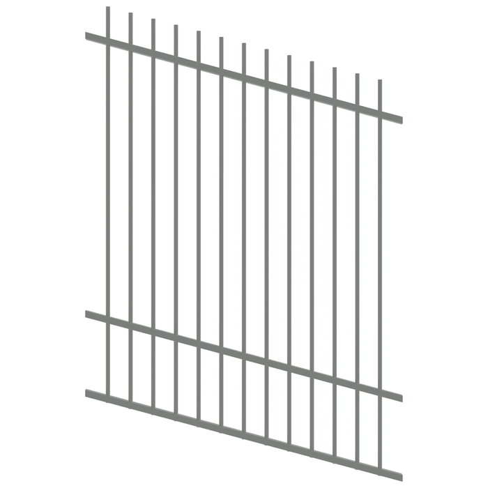 ProtectorAl 350 - 1200 x 1500mm Palladium Silver Raked Up to 15º Picket Top Pool Fence Panel