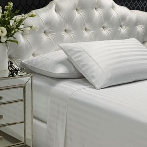 Royal Comfort 1200tc Damask Sheet Set Ultra Soft Sateen Bedding White King