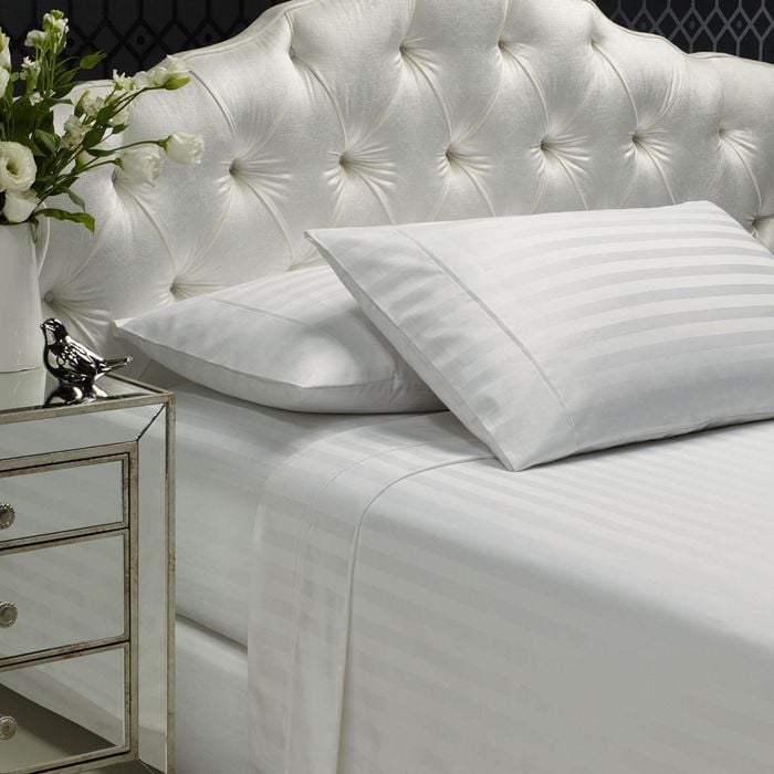 Royal Comfort 1200tc Damask Sheet Set Ultra Soft Sateen Bedding White King