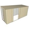 Build-a-Shed 1.5 x 4.5 x 2m Sliding Door Tunnel Shed with Double Sliding Side Doors - Cream