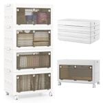 Costway 4-Tier Storage Drawers Stackable Containers Box w/Lid
