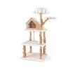 Costway 150cm Tall Solid Wood Cat Tree 5-layer Modern Cat Tower - White