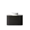 Attica Bentwood 750mm Black Oak Curve Wall Hung Vanity With Natural Carrara Marble Top