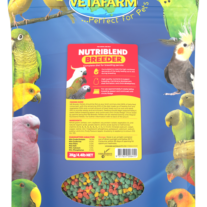 Vetafarm Nutriblend Breeder Complete Diet for Breeding Parrots 2kg