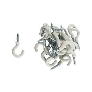 Everhang 7mm White PVC Cup Hook - 25 Pack