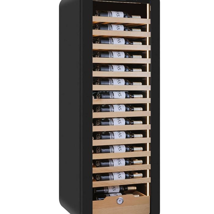 Grand Cru Label View 90 Bottle Single Zone Wine Fridge - Black