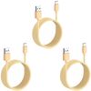 iWill 3 Pack 2m Long Data Transfer Charger Charging USB Type C Cable Cord Bulk Braided Gold Nylon