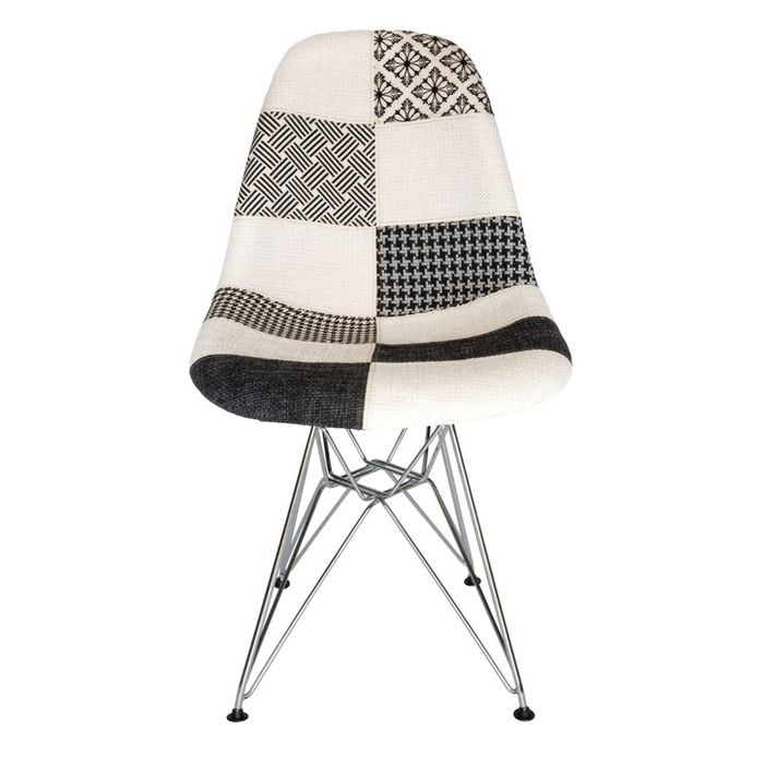 Sk Designer Living | Replica Eames Dsr Eiffel Chair | Fabric & Chrome - Multicoloured V3