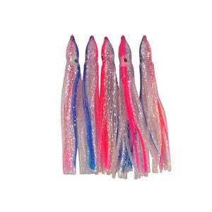 Swimerz Octopus Skirts 100mm Silver Stripe, 5 Pack