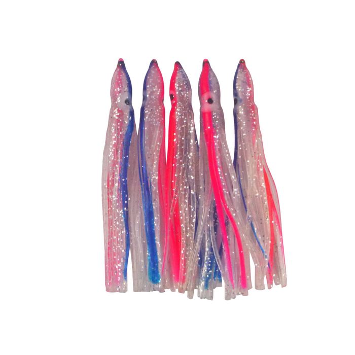 Swimerz Octopus Skirts 100mm Silver Stripe, 5 Pack