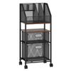 Costway 5-Tier Storage Mobile Utility Trolley Rolling File Cart-Black