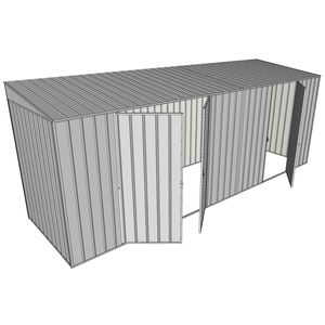 Build-a-Shed 1.5 x 5.2 x 2m Double and Single Hinged Side Door Skillion Shed - Zinc