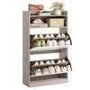 Costway 2 Flip Drawers Shoe Cabinet Storage Slim Hidden Shoe Rack Hallway