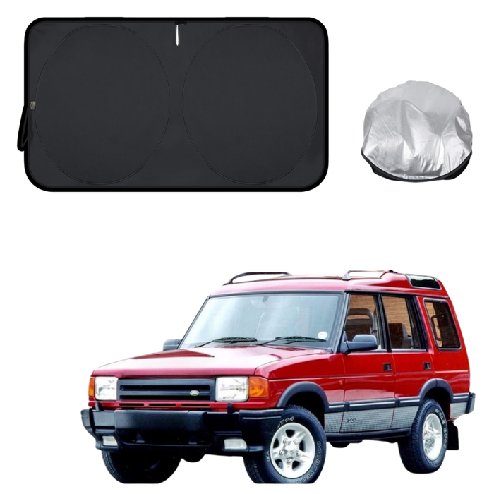 Front Windscreen Sun Shade for Land Rover Discovery 1989 - 1998 (Series I/D1) - Standard 150 x 85 cm - Black