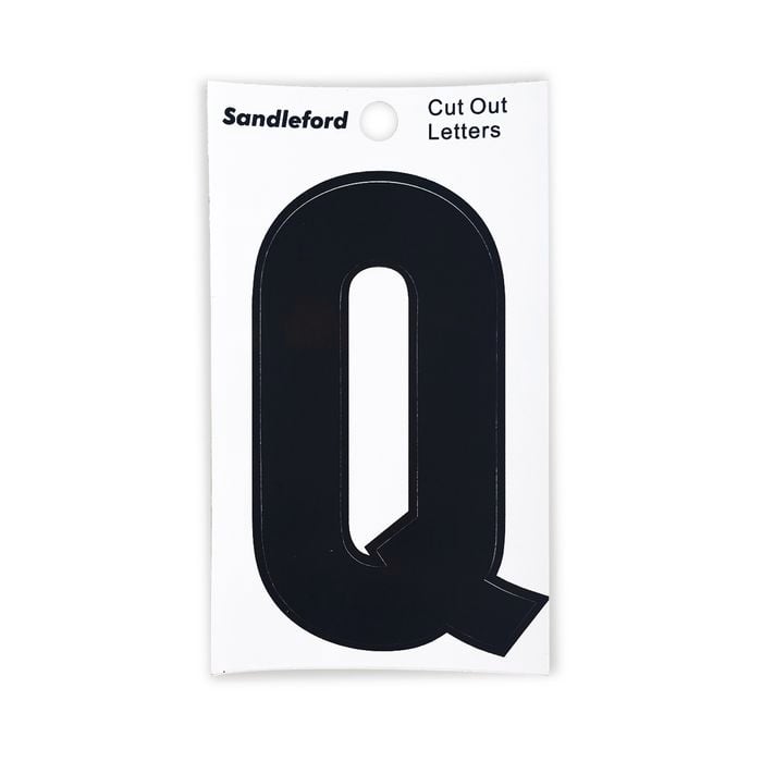 Sandleford 85mm Black Cut Out Self Adhesive House Letter Q